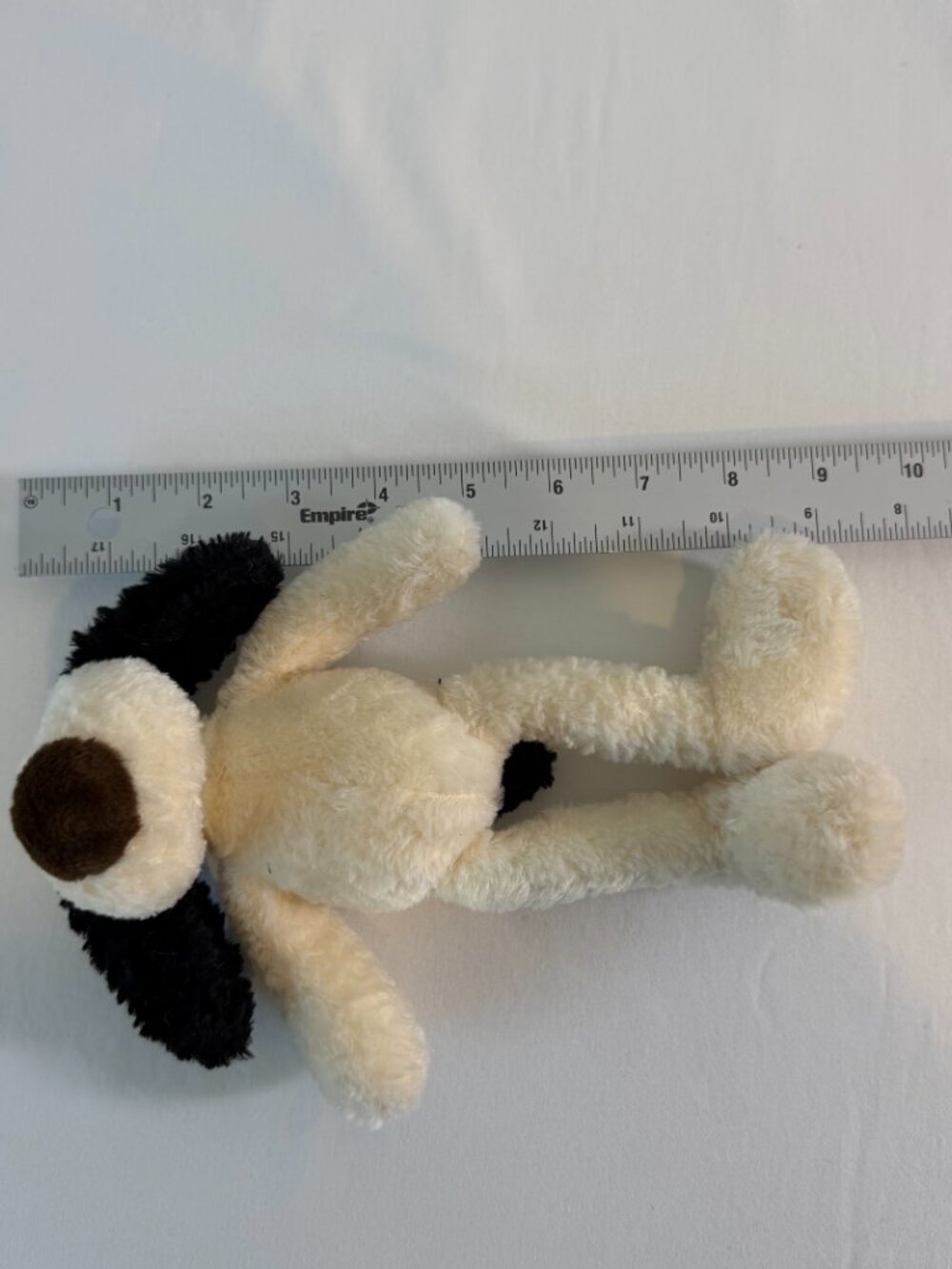 GUND Floppy Puppy Dog Plush Black White Stuffed Animal Brown Nose Soft Toy 11" - Picture 4 of 6